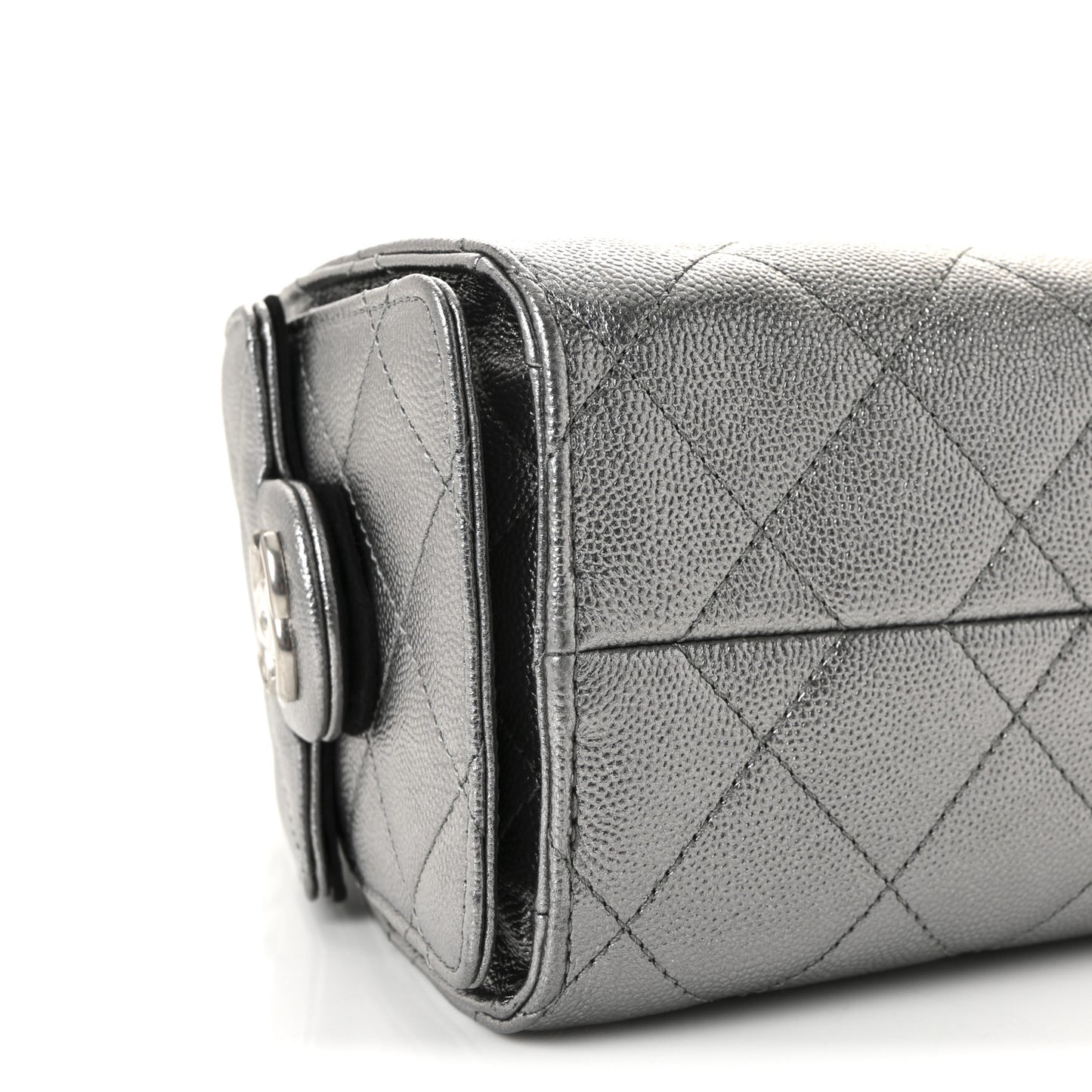 Metallic Caviar Quilted Mini Chanel 25 Handbag Anthracite