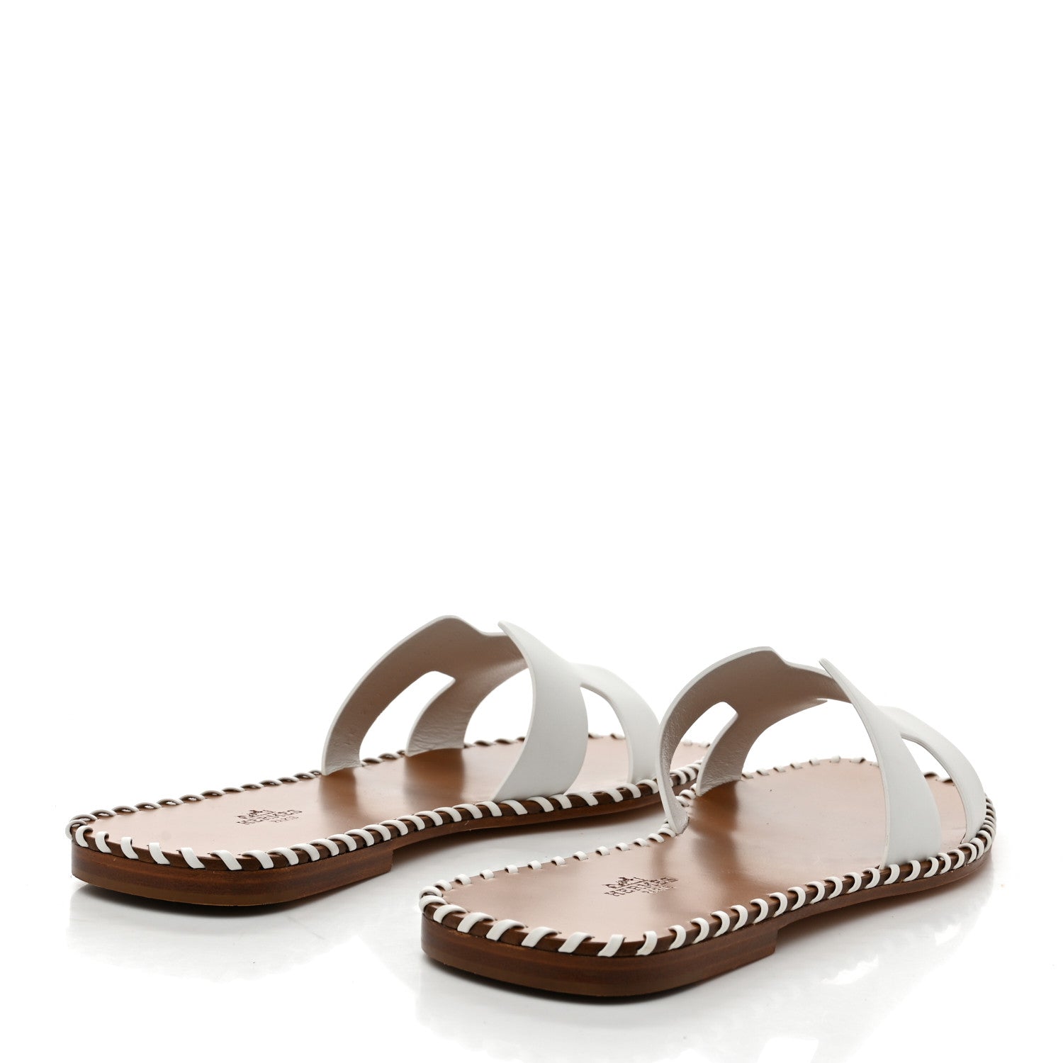 Hermes Calfskin Braided Oran Sandals 40.5 White 5 of 10