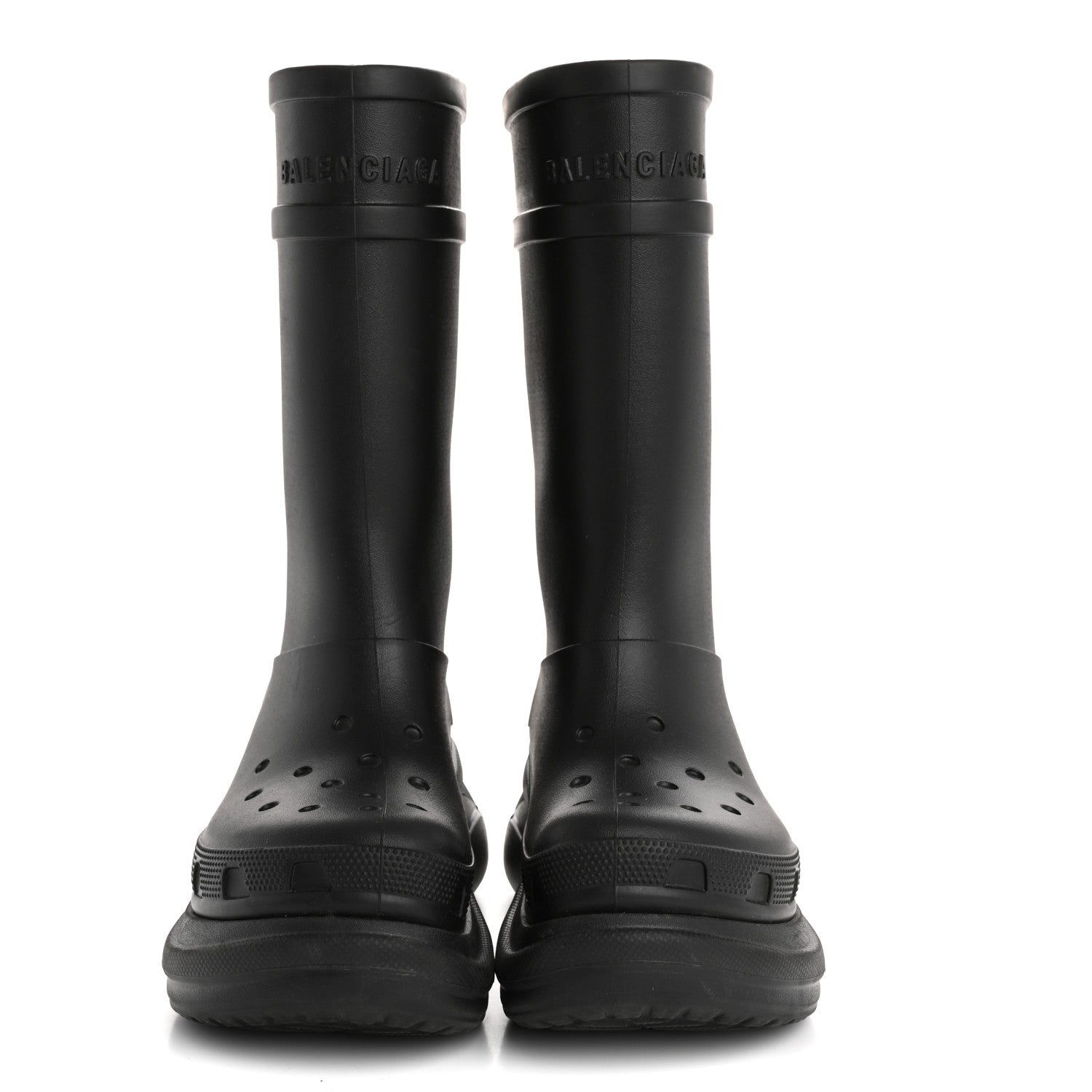 Balenciaga X CROCS Rubber Womens Rain Boots 37 Black 3 of 9