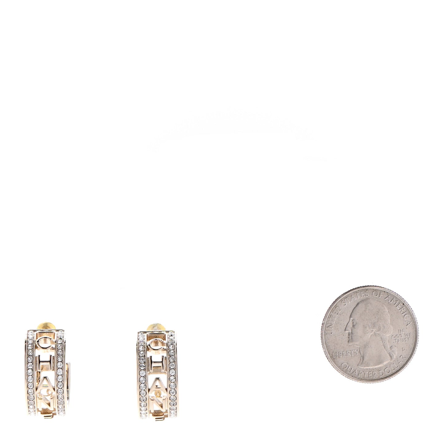 Metal Crystal Bow-tiful CC Hoop Earrings Gold
