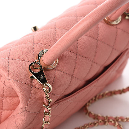Chanel Caviar Quilted Mini Coco Handle Flap Pink 14 of 14