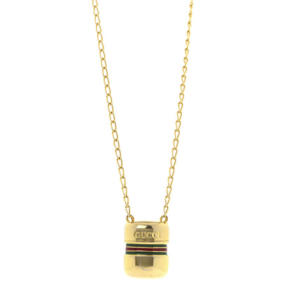 Gucci Metal Enamel Pillbox Pendant Necklace 1 of 7