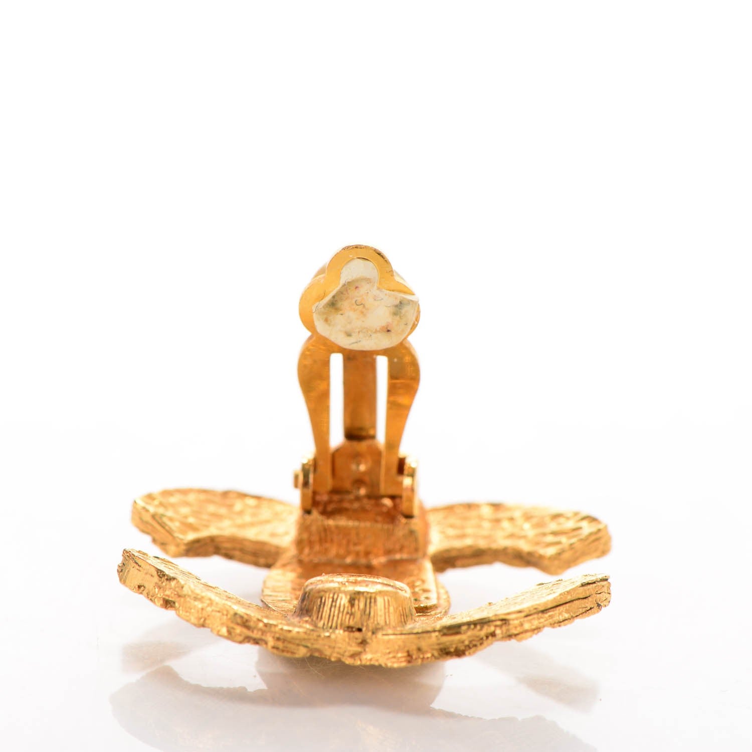 Chanel CC Quilted Clip On Earrings Gold 3 of 6