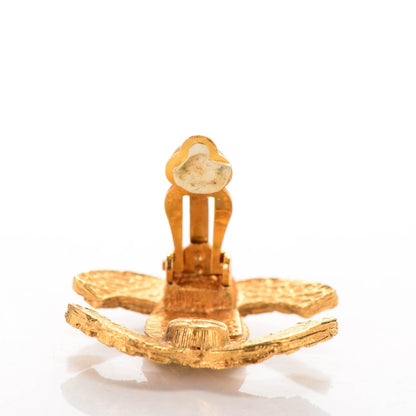 Chanel CC Quilted Clip On Earrings Gold 3 of 6