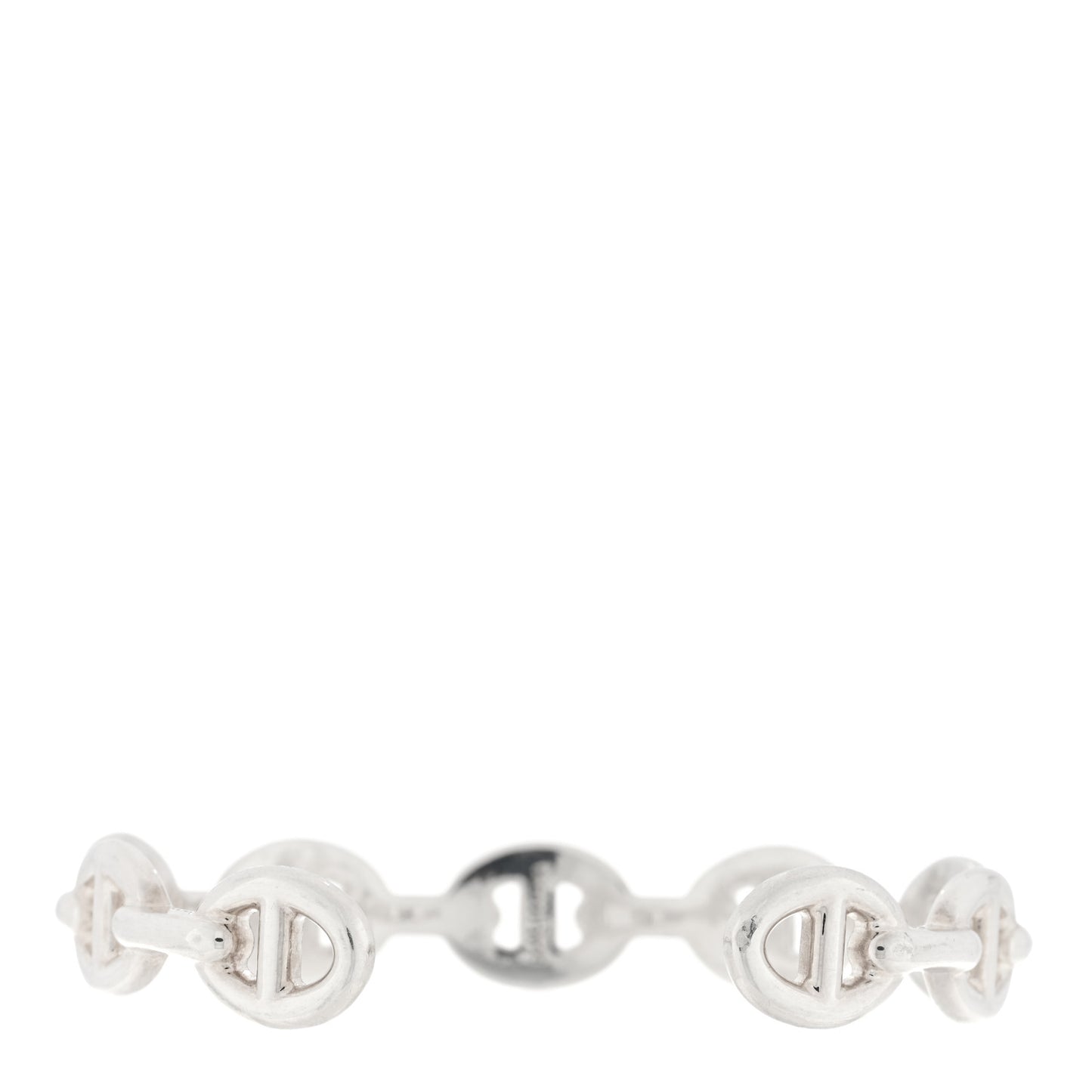 Sterling Silver MM Chaine d'Ancre Enchainee Cuff Bracelet LG