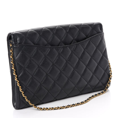 Chanel Caviar Quilted Clutch With Chain Flap Black 3 of 11