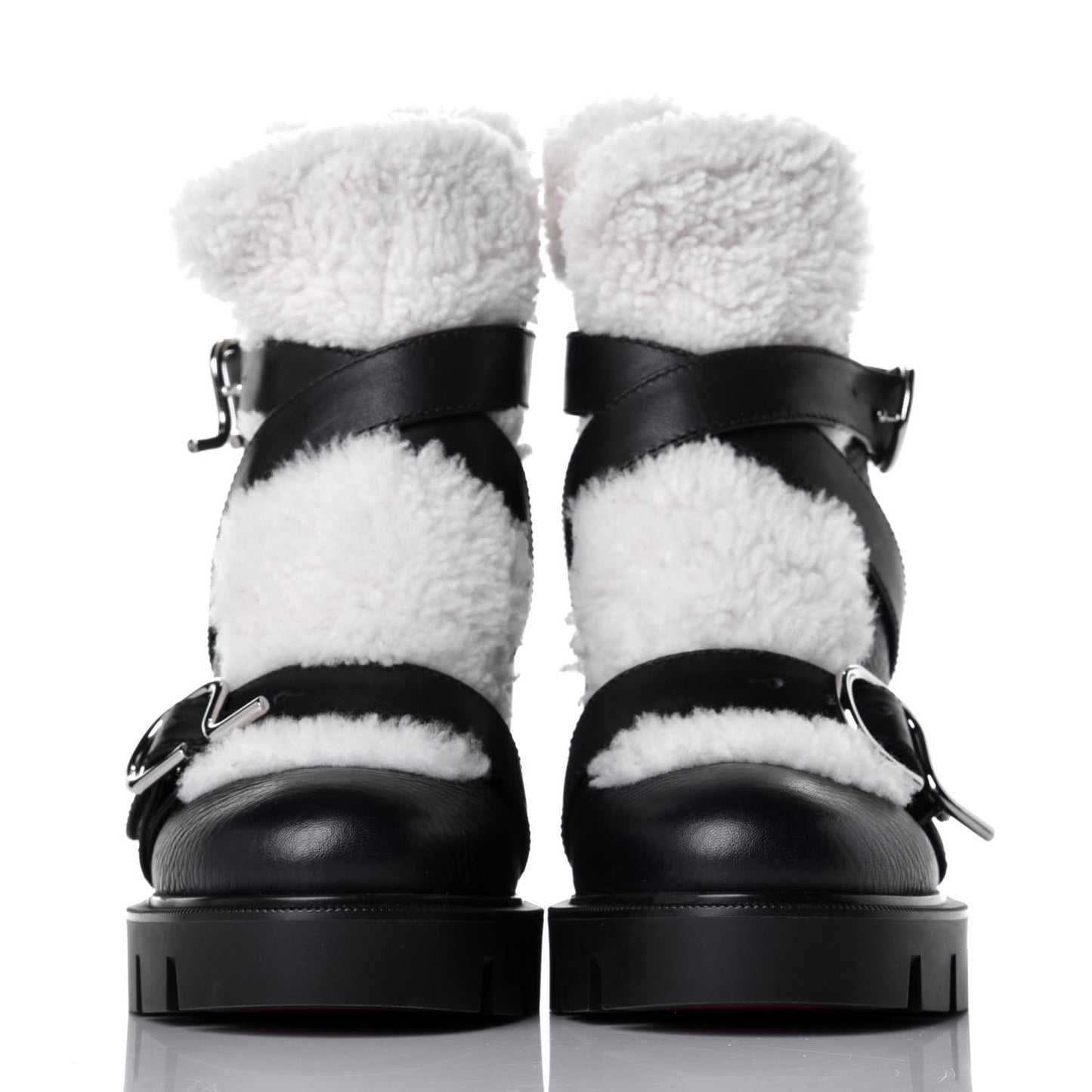 Calfskin Shearling Pole Chic 70 Booties 35 Nocturne Natural