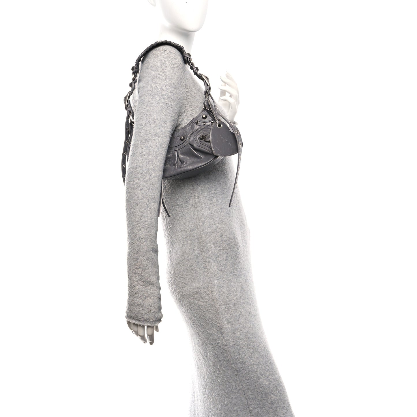 Agneau Arena Le Cagole Shoulder Bag XS Dark Grey