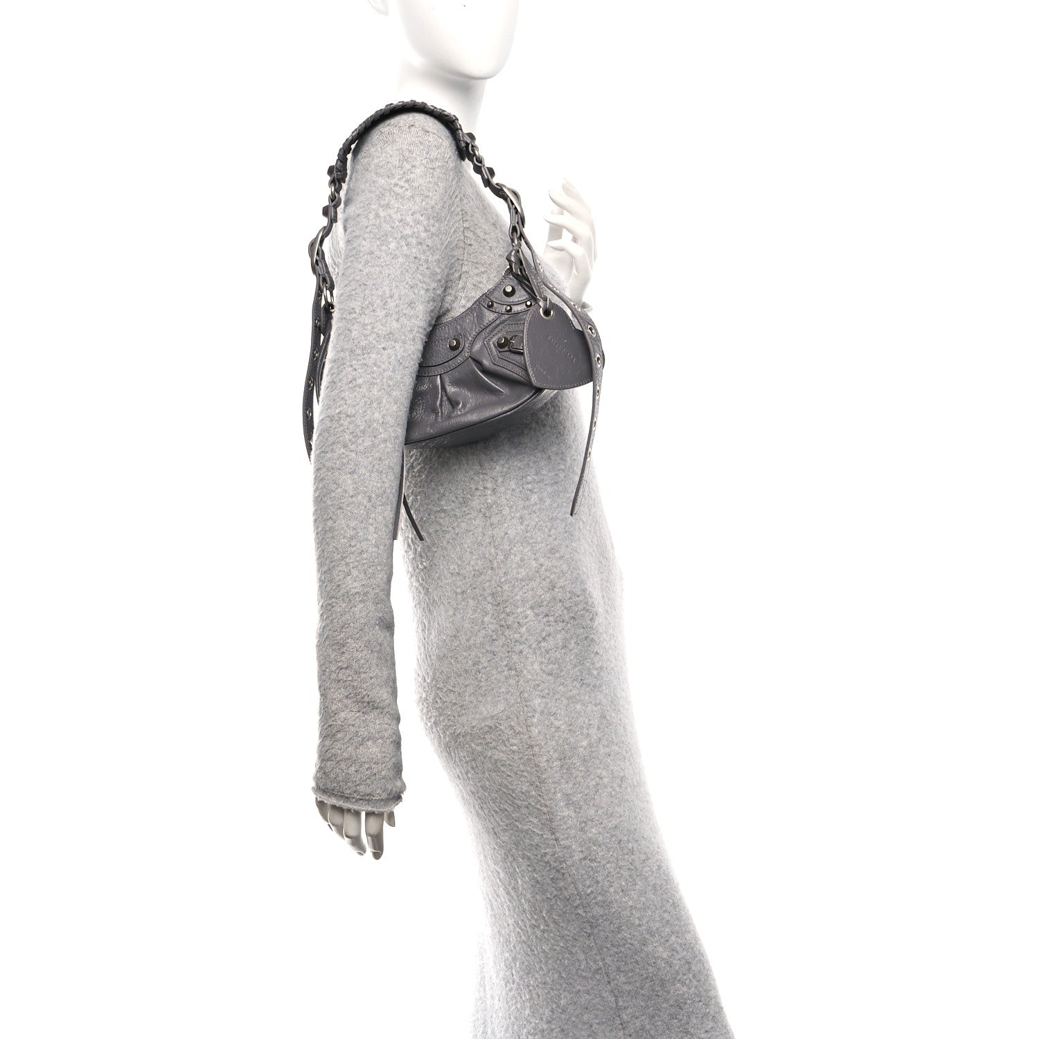 Balenciaga Agneau Arena Le Cagole Shoulder Bag XS Dark Grey 2 of 11