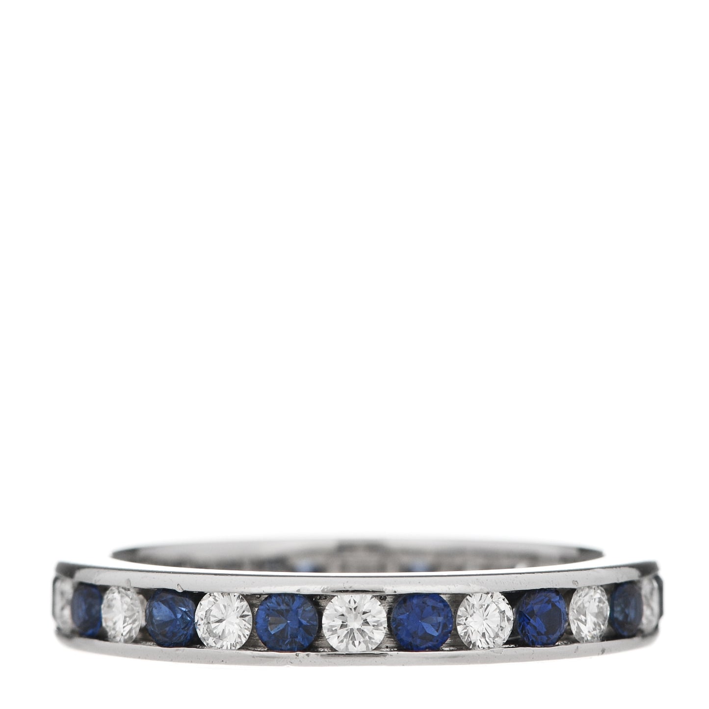 Platinum Diamond Blue Sapphire Eternity Band Ring 54 7