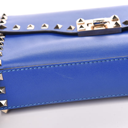 Valentino Garavani Vitello Medium Rockstud Flip Lock Crossbody Bag Acid Blue 8 of 13