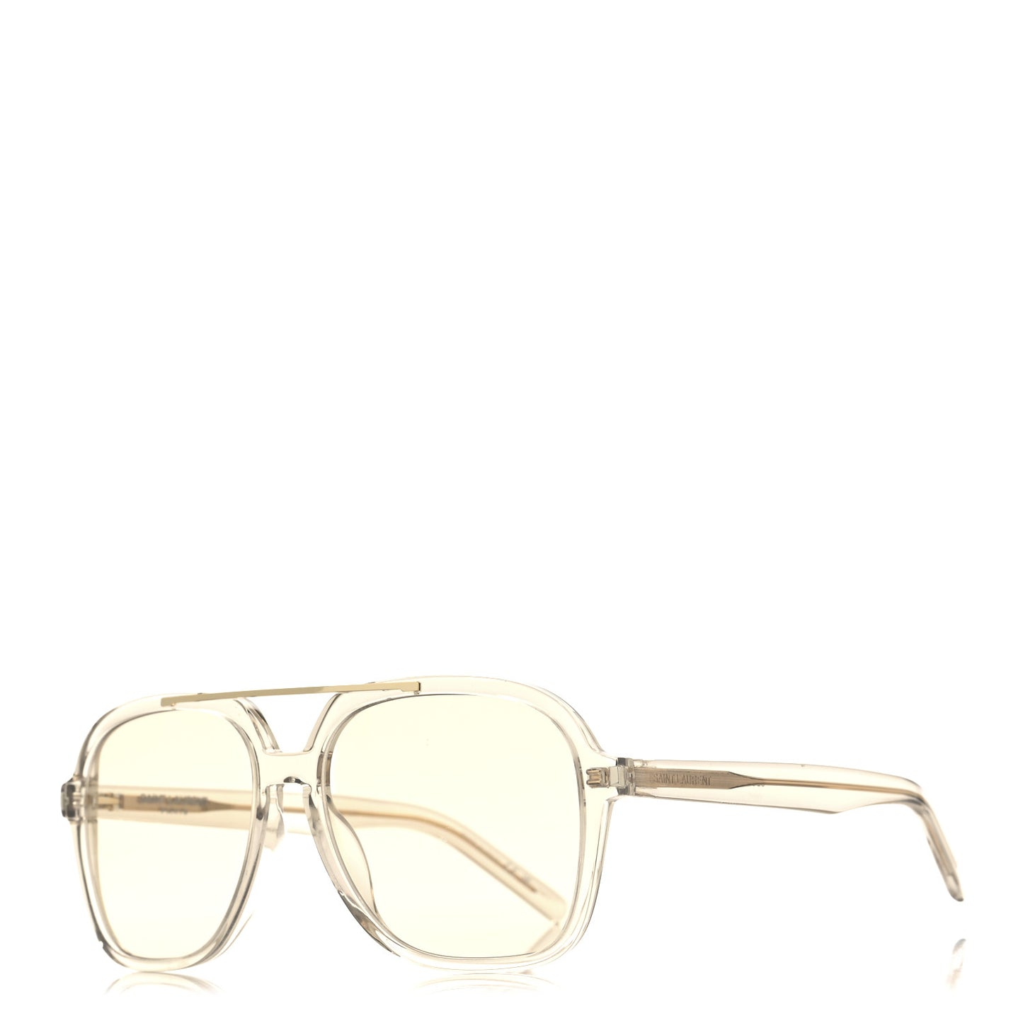 Acetate Geometric Aviator Sunglasses SL 545 Transparent Cream Light Gold