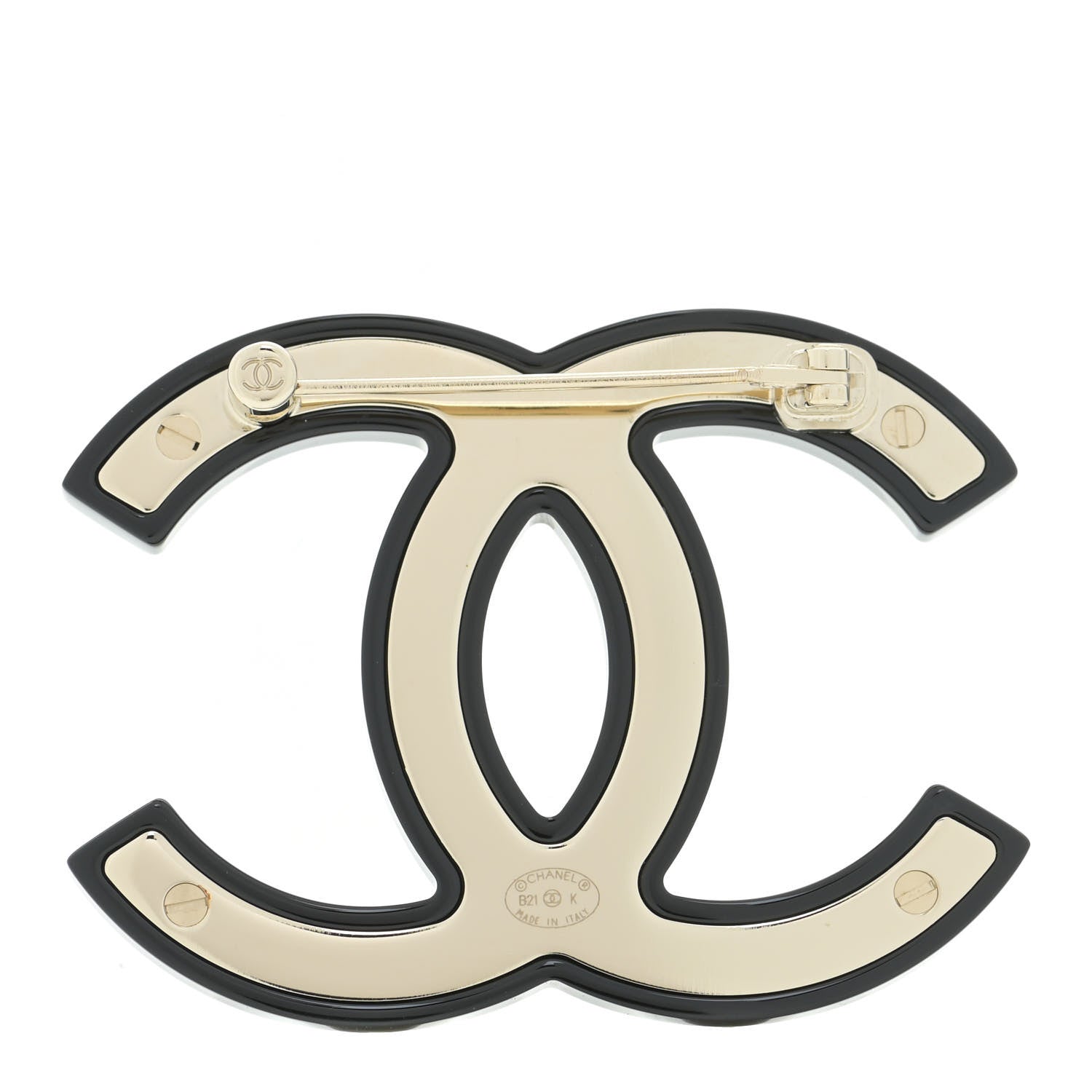 Chanel Resin Crystal CC Brooch Black 3 of 6