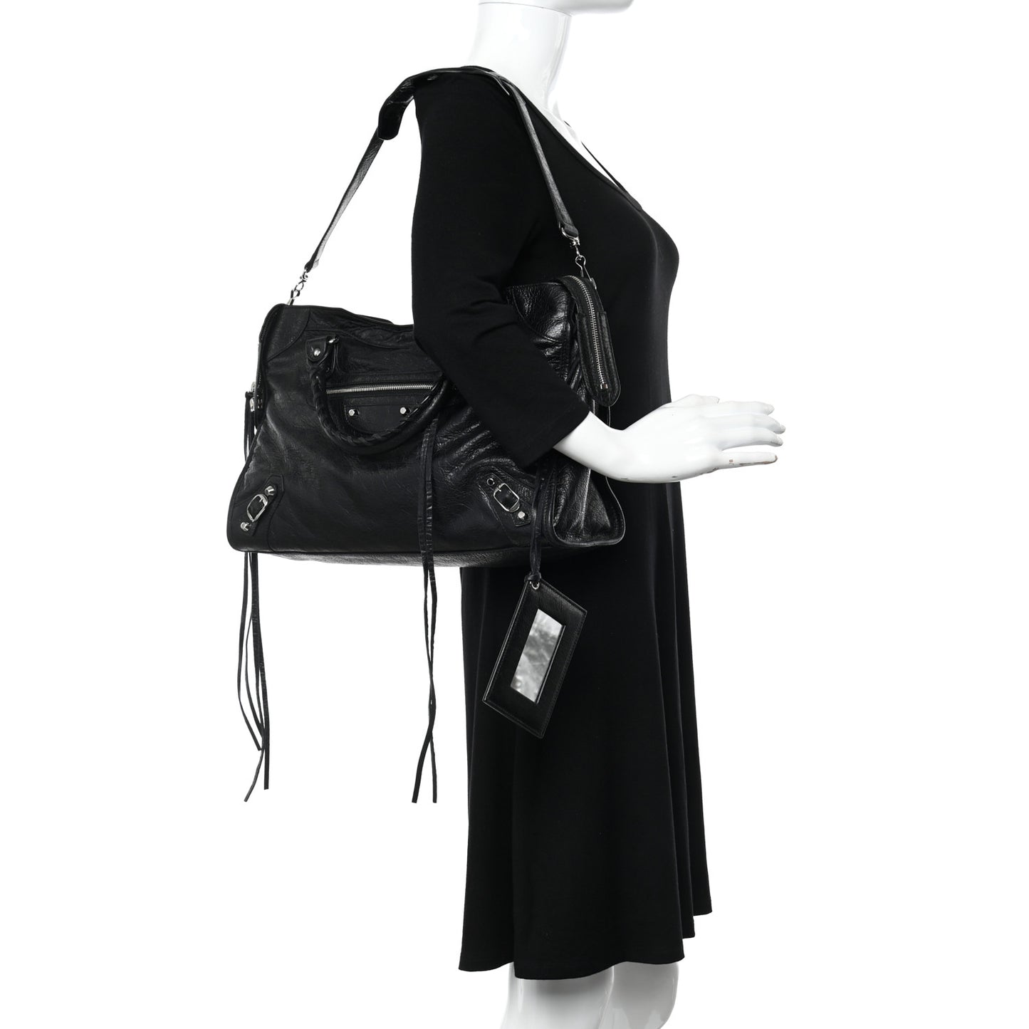 Agneau Classic Silver Hardware City Black