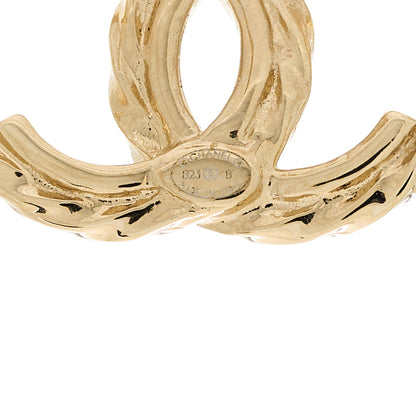 Chanel Crystal CC Earrings Gold 4 of 5