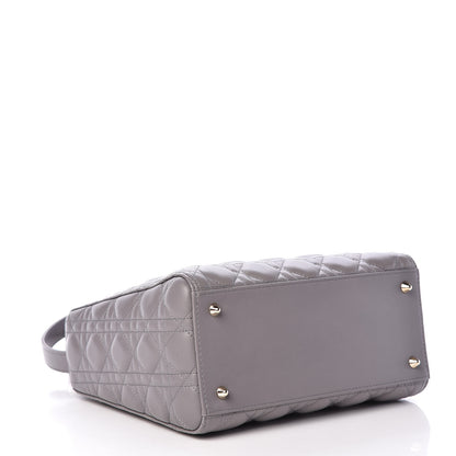 Christian Dior Lambskin Cannage Medium Lady Dior Grey 4 of 15