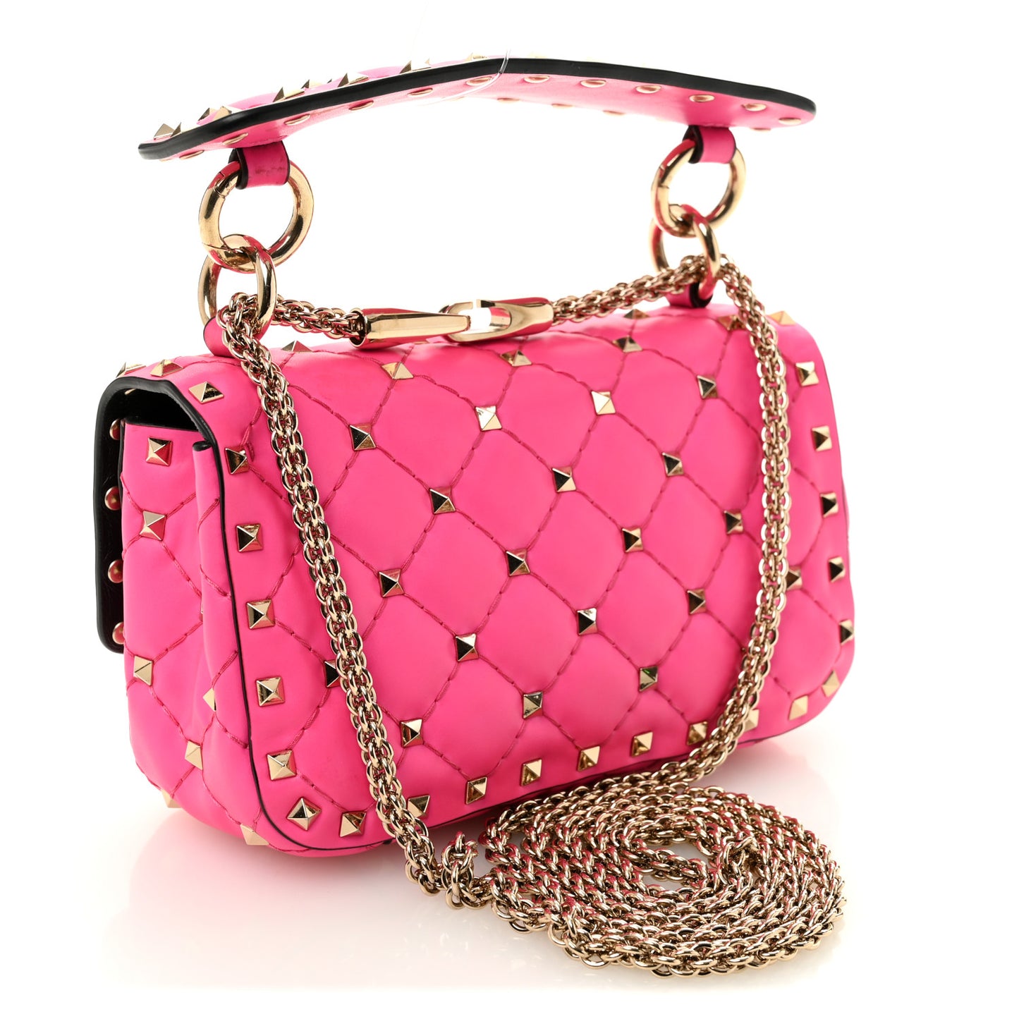 Calfskin Mini Rockstud Spike Shoulder Bag Azalea