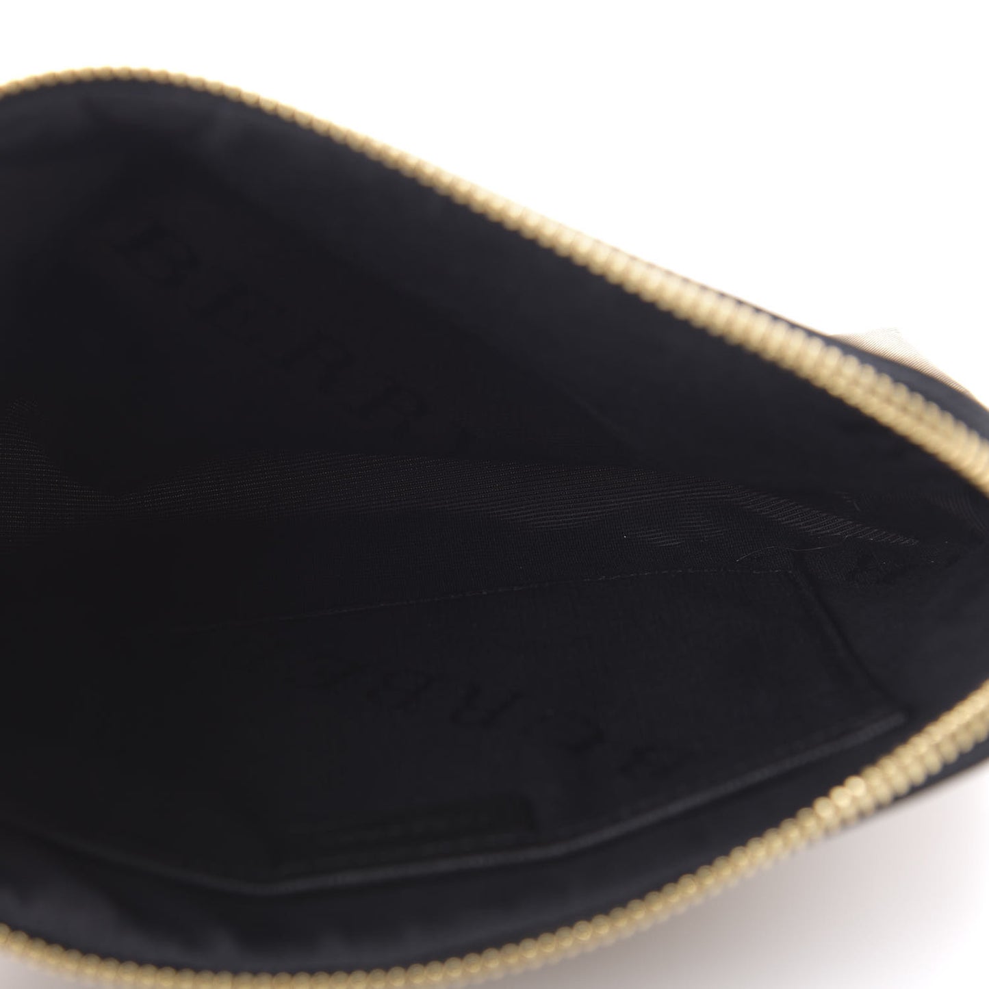 Nylon Large Border Pouch Gold Black
