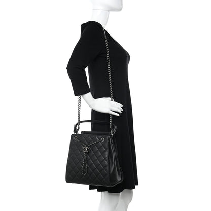 Chanel Caviar Quilted Medium CC Bucket Bag Black 2 of 10