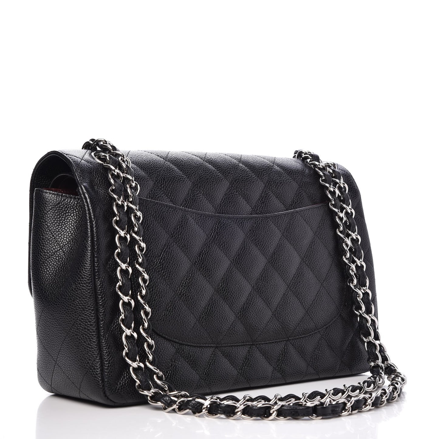 Caviar Quilted Jumbo Double Flap Black