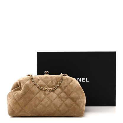 Chanel Suede Clutch With Chain Dark Beige 11 of 11
