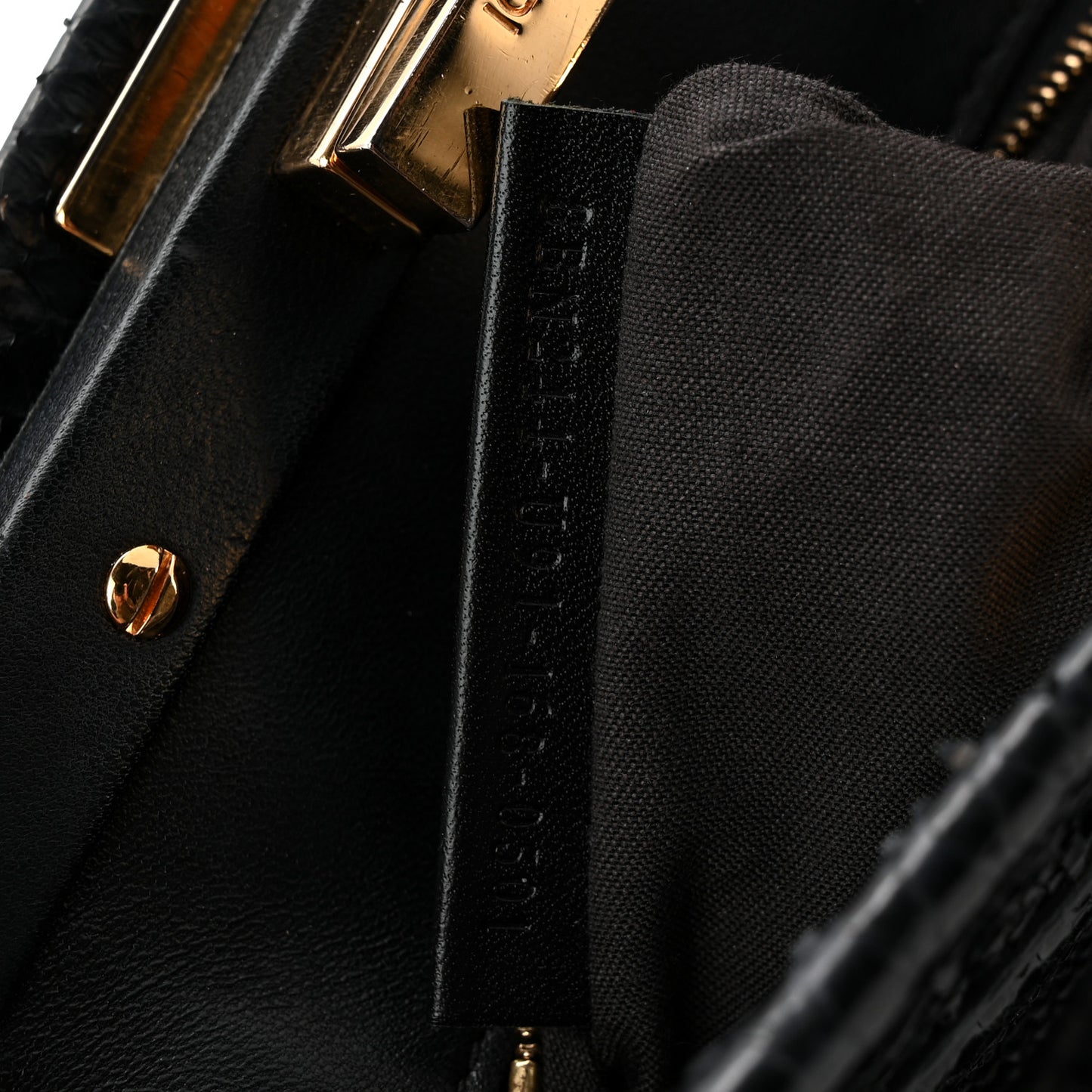 Snakeskin Nappa Mini Peekaboo Iconic Satchel Black