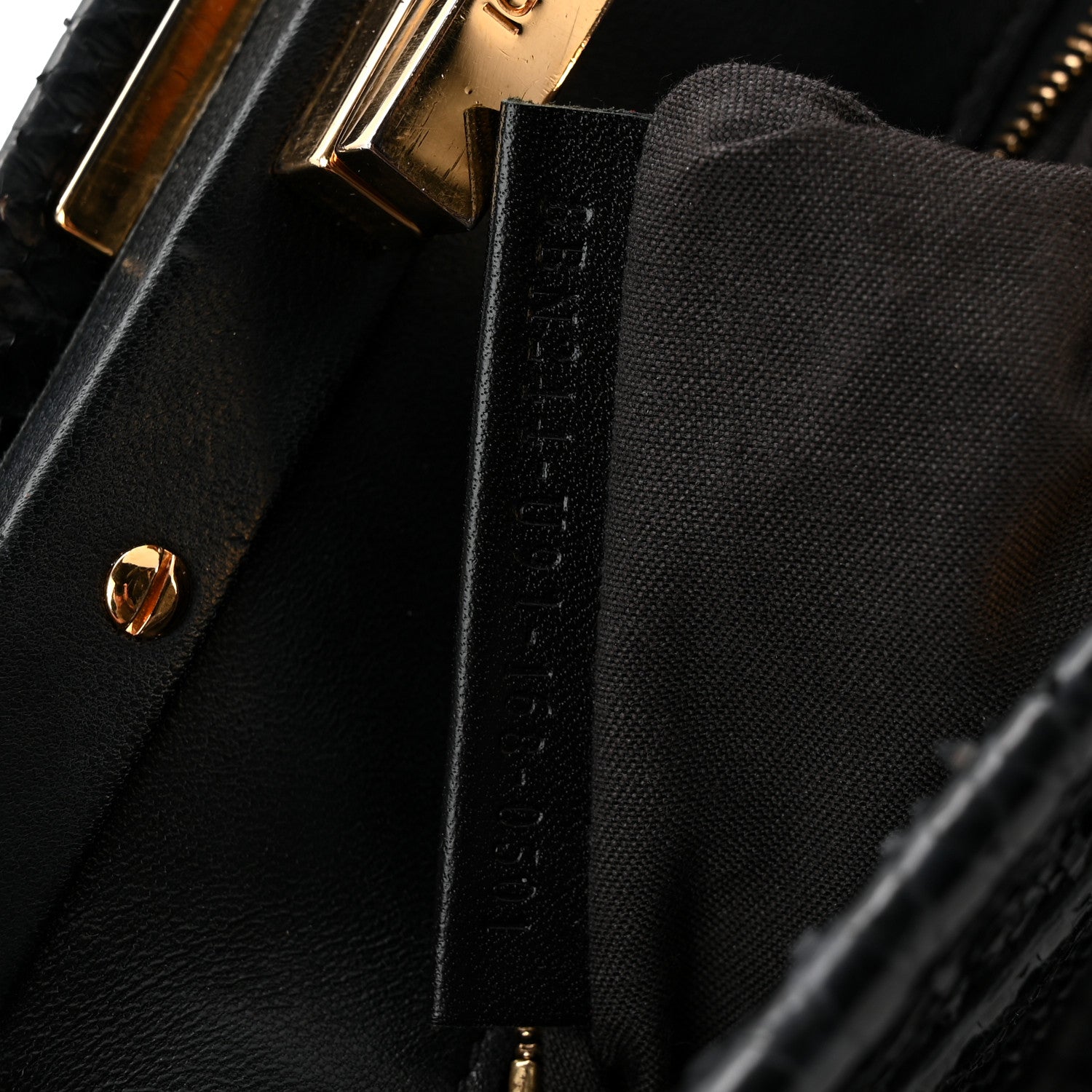 Fendi Snakeskin Nappa Mini Peekaboo Iconic Satchel Black 7 of 10