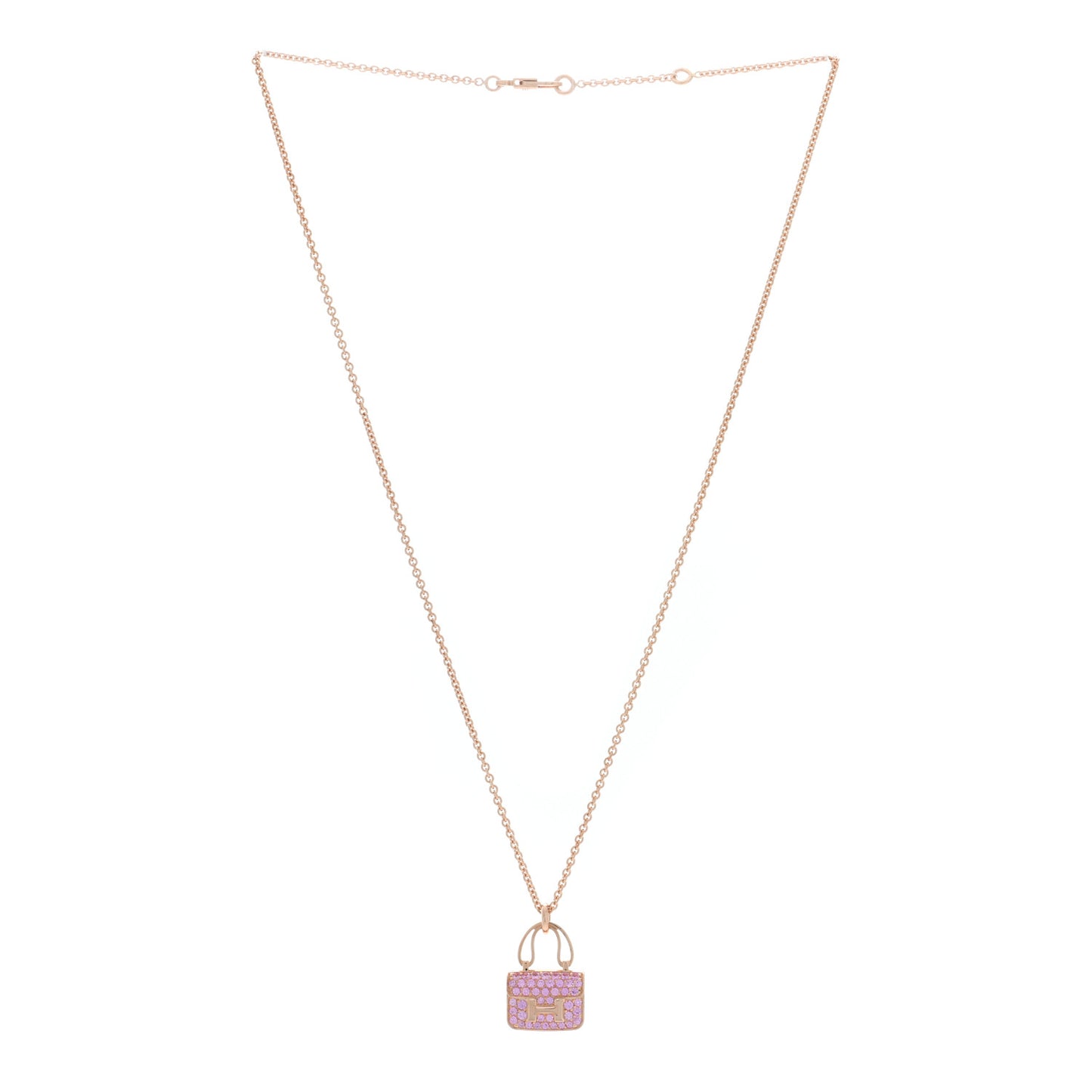 18K Rose Gold Pink Sapphire Constance Amulettes Pendant Necklace
