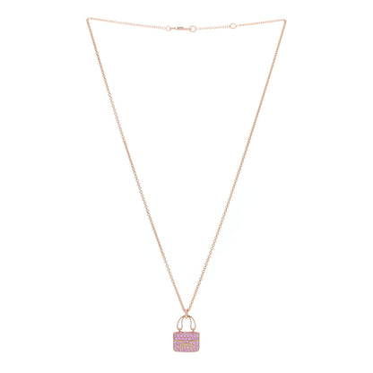 Hermes 18K Rose Gold Pink Sapphire Constance Amulettes Pendant Necklace 3 of 6