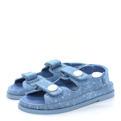 Chanel Denim CC Dad Sandals 38 Light Blue 3 of 8