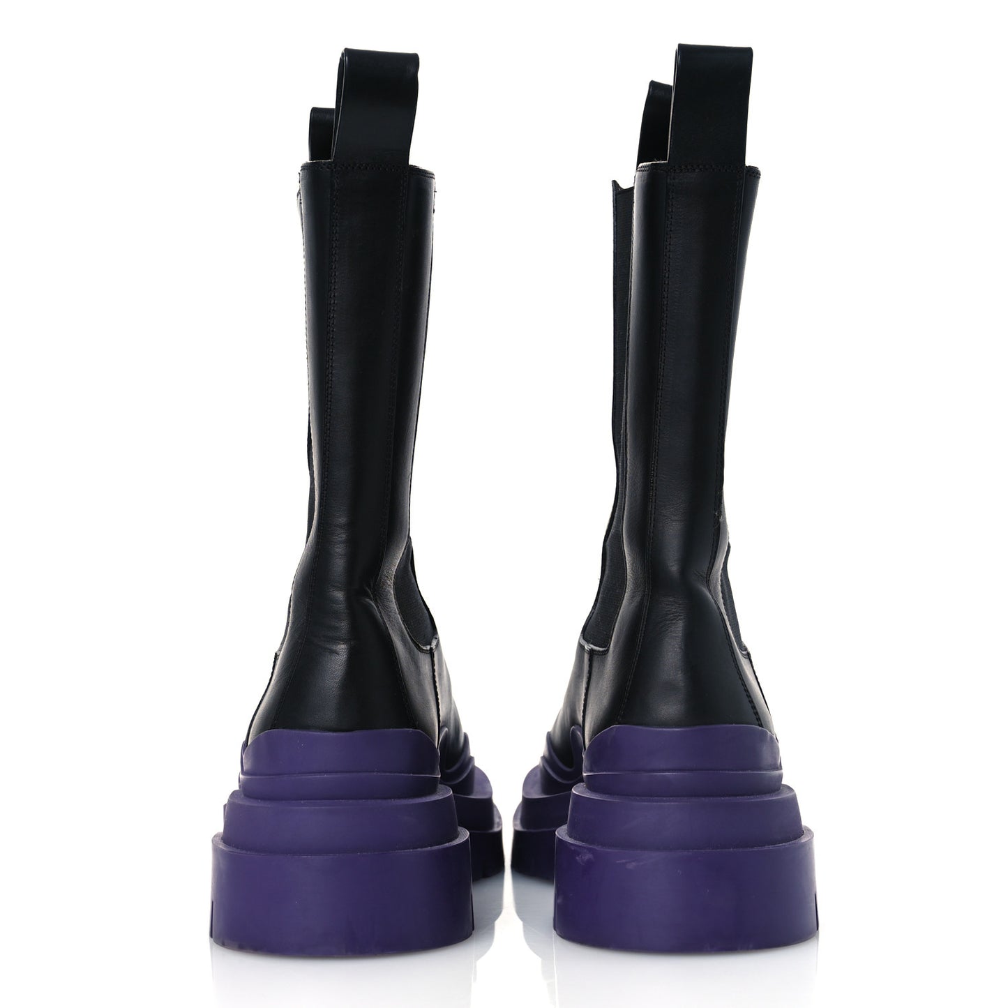 Calfskin The Tire Chelsea Boots 38 Black Plum