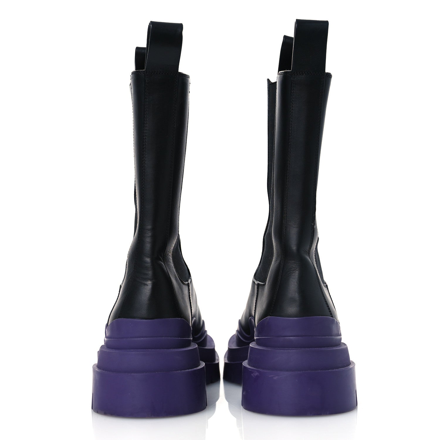 Bottega Veneta Calfskin The Tire Chelsea Boots 38 Black Plum 6 of 13
