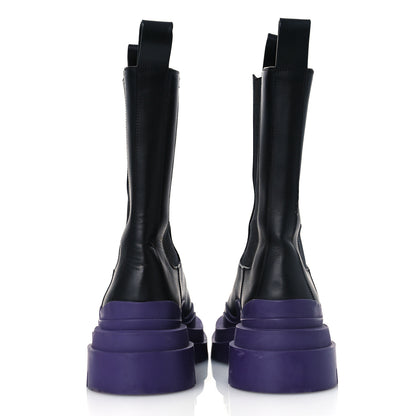Bottega Veneta Calfskin The Tire Chelsea Boots 38 Black Plum 6 of 13