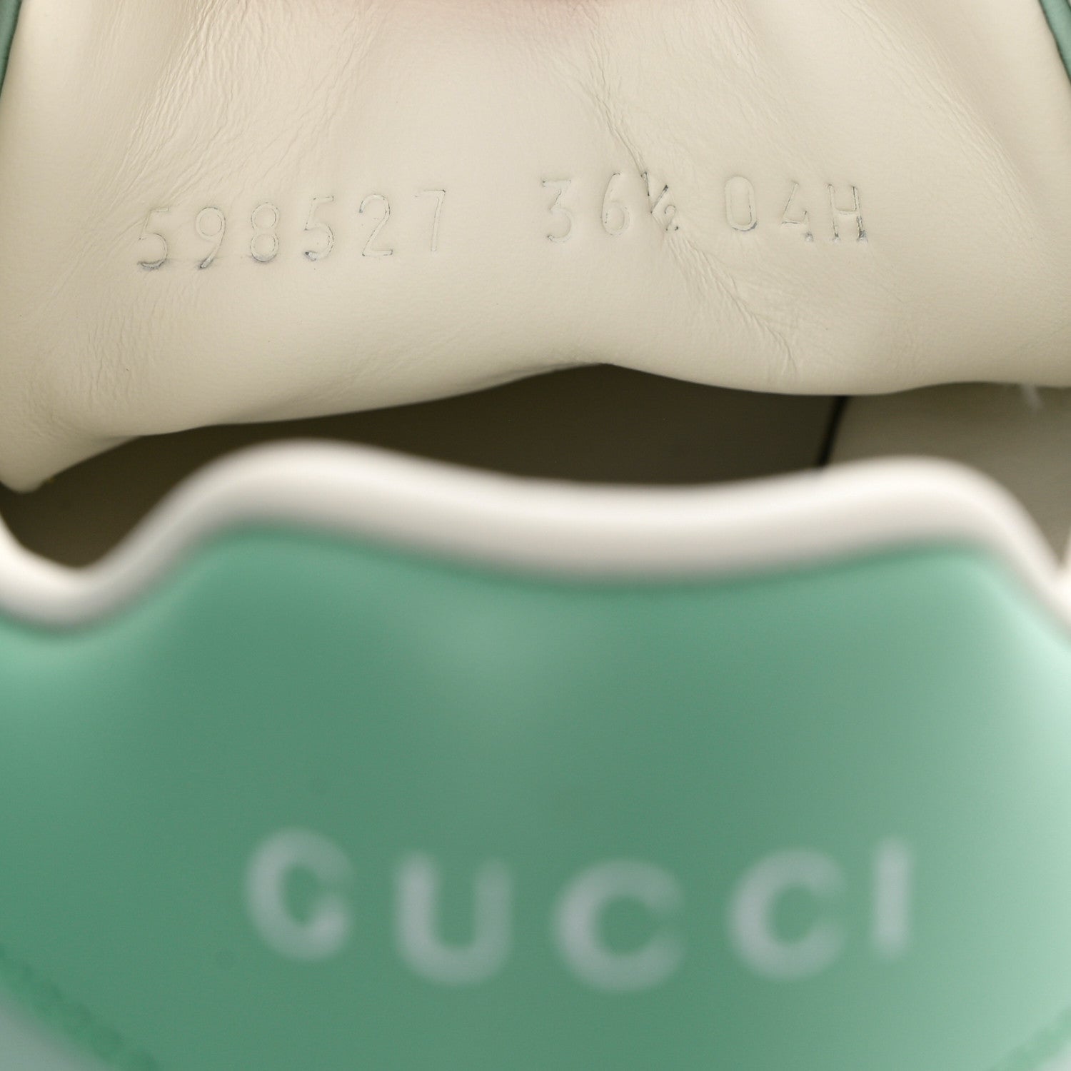 Gucci Calfskin Interlocking G Perforated Womens Ace Sneakers 36.5 Water Green Synthetic Green Garden 6 of 9