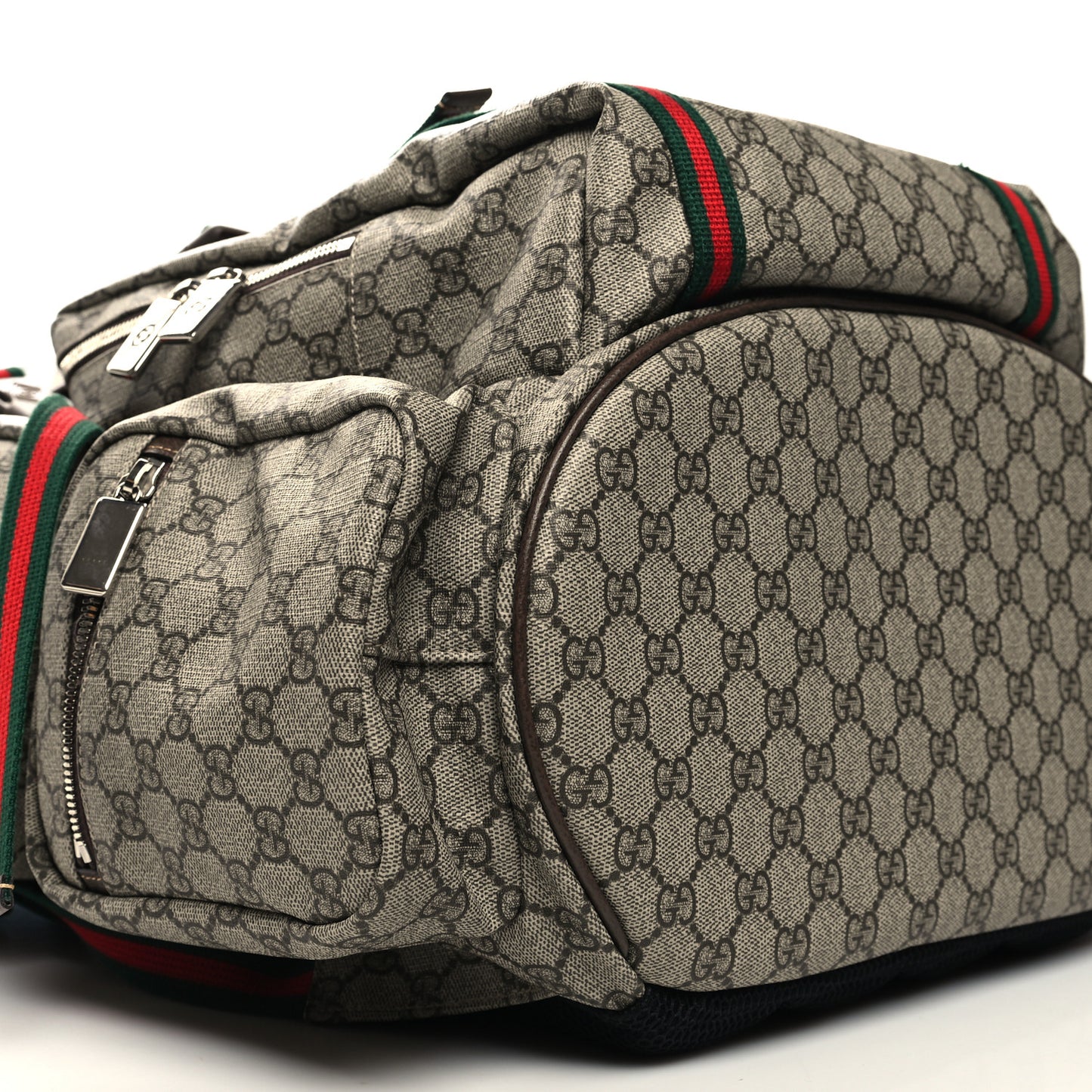 GG Supreme Monogram Web Backpack Beige Ebony