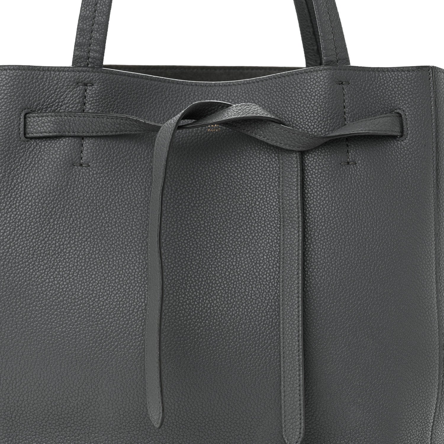 Celine Soft Grained Calfskin Small Belt Cabas Phantom Medium Grey 8 of 13