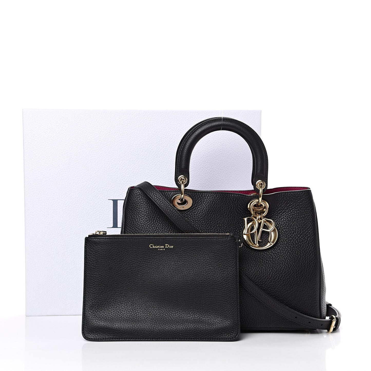 Bullcalf Medium Diorissimo Tote Black Rose Indien