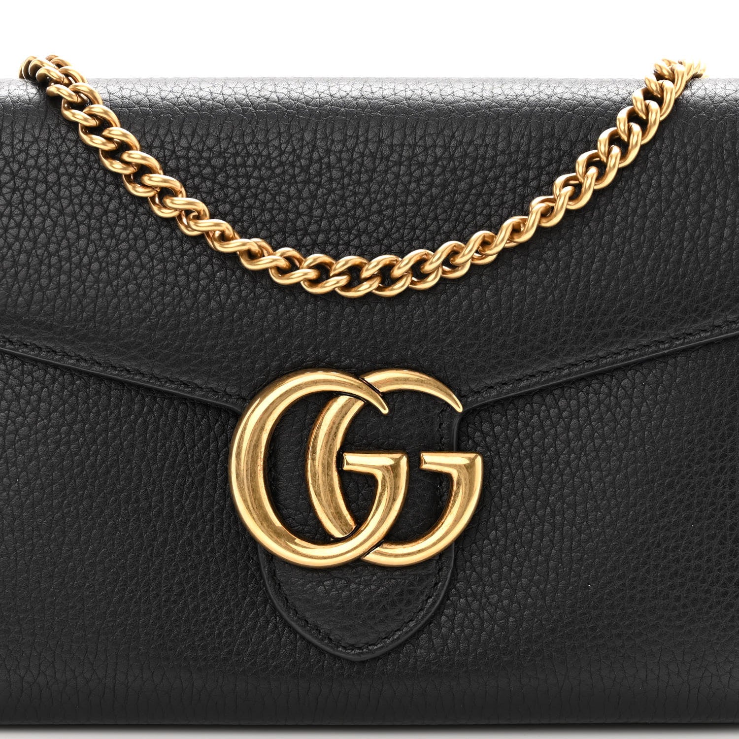 Gucci Calfskin GG Marmont Chain Wallet Black 8 of 11