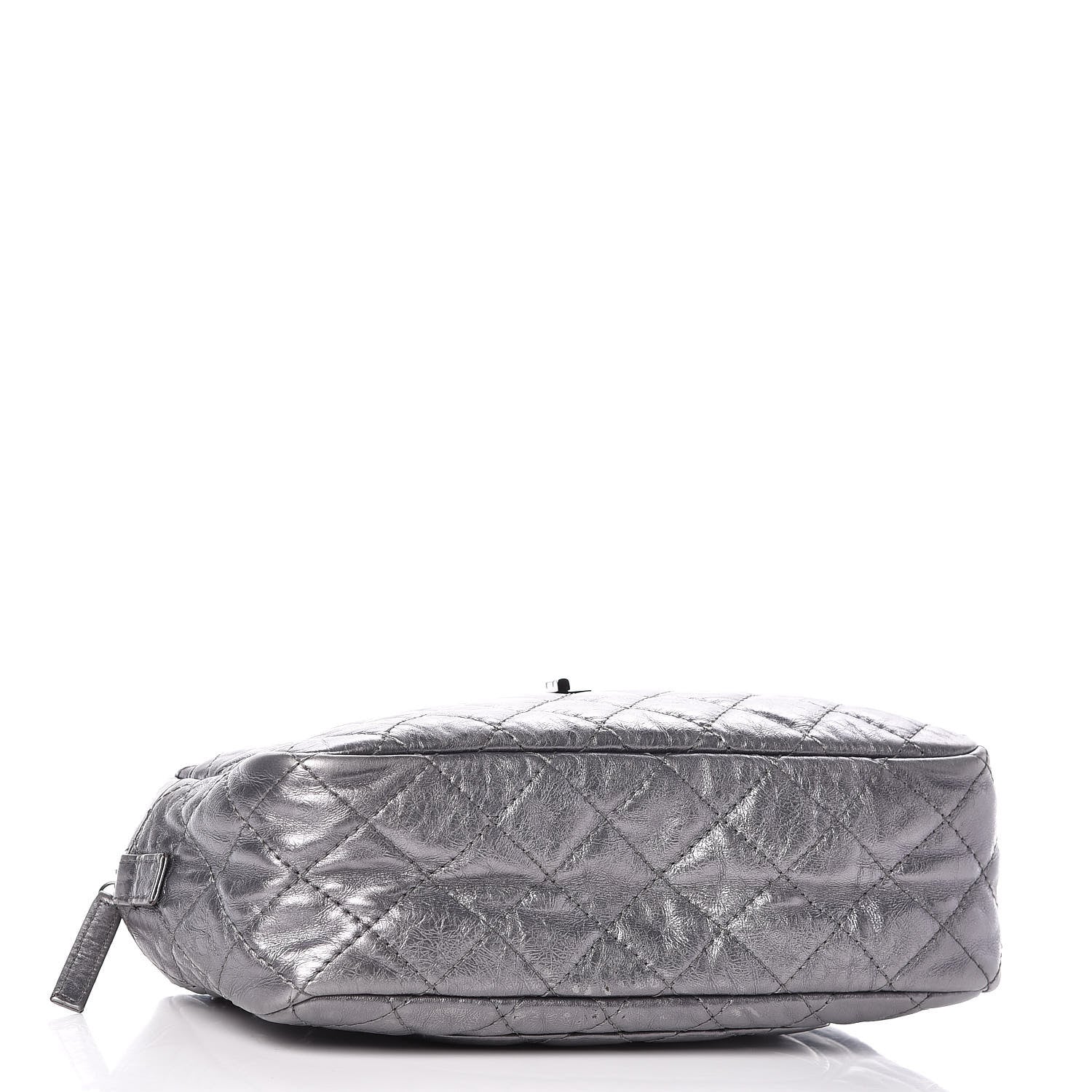 Chanel Metallic Aged Calfskin Quilted Medium Reissue Camera Case Dark Silver 4 of 9