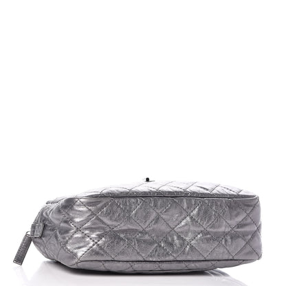 Chanel Metallic Aged Calfskin Quilted Medium Reissue Camera Case Dark Silver 4 of 9