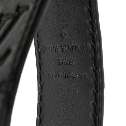 Louis Vuitton Calfskin LV Shape Dragonne Bag Charm Key Holder Black 3 of 5