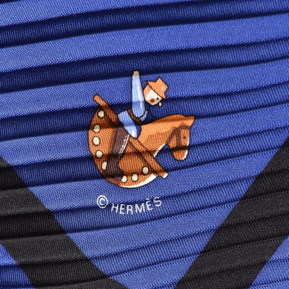 Hermes Silk Plisse Raconte Moi Le Cheval Scarf 90 3 of 4