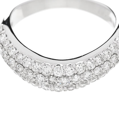 Parker & West by FASHIONPHILE 18K White Gold Diamond 1.00ctw Three Row Curved Band Ring 53 6.5 7 of 9