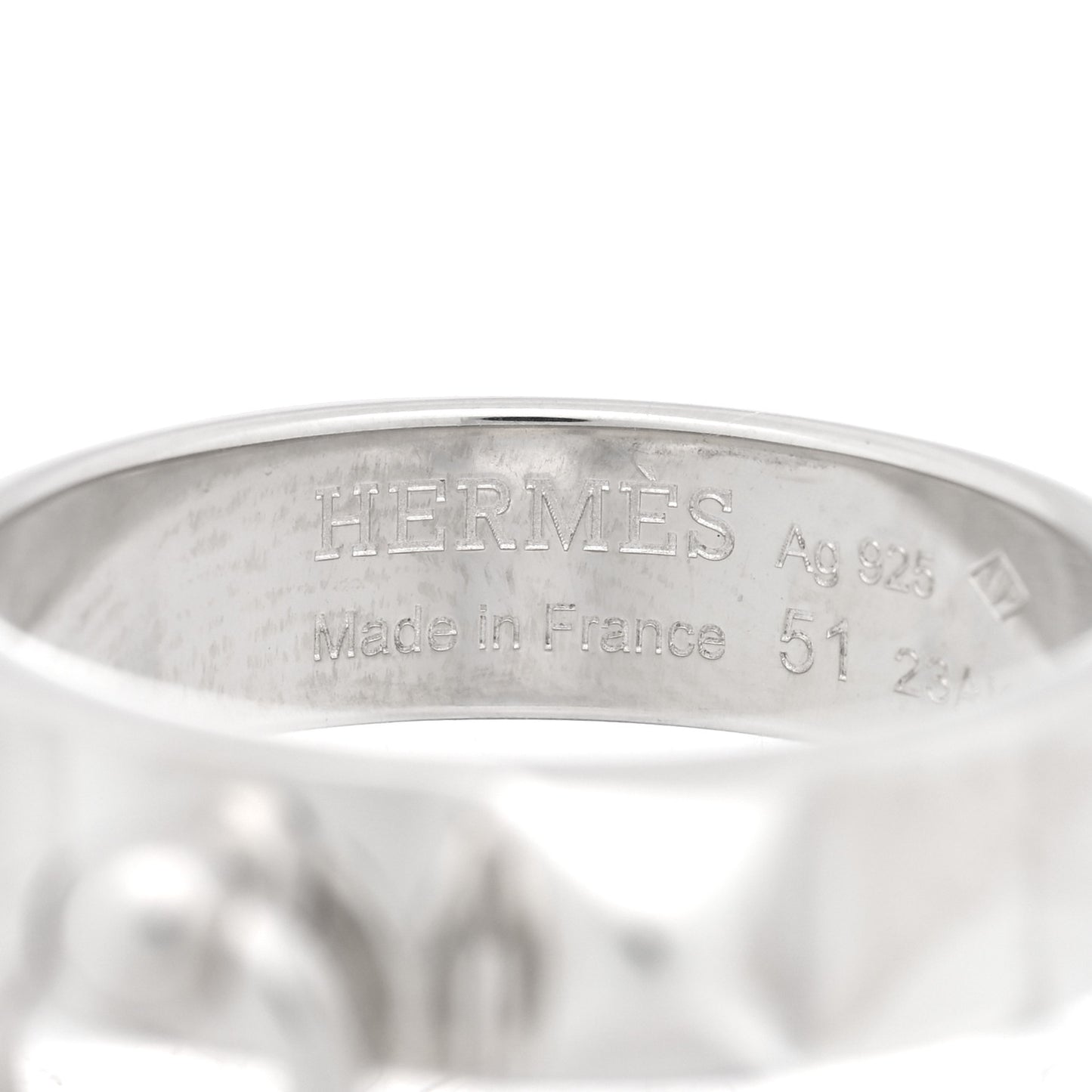 Sterling Silver PM Collier De Chien Ring 51 5.75
