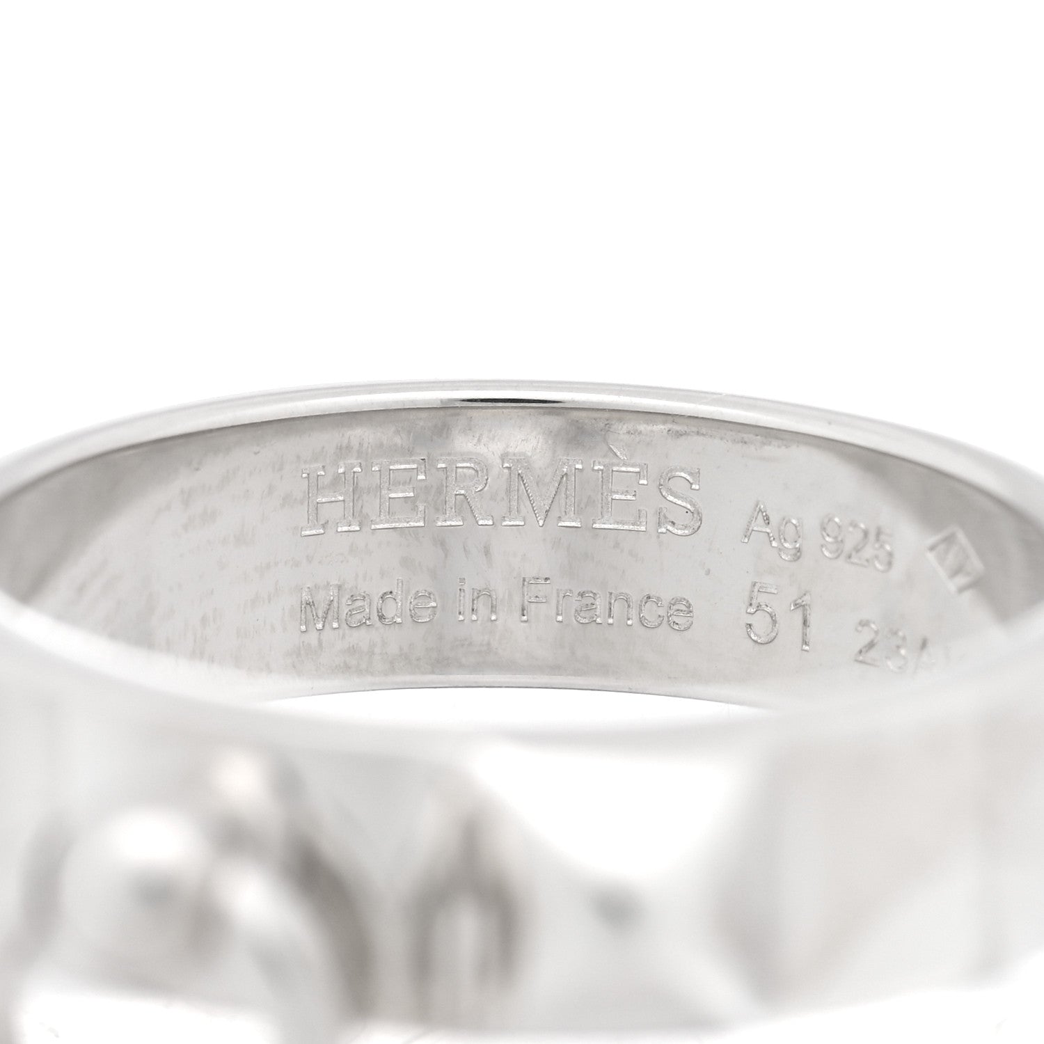 Hermes Sterling Silver PM Collier De Chien Ring 51 5.75 4 of 5