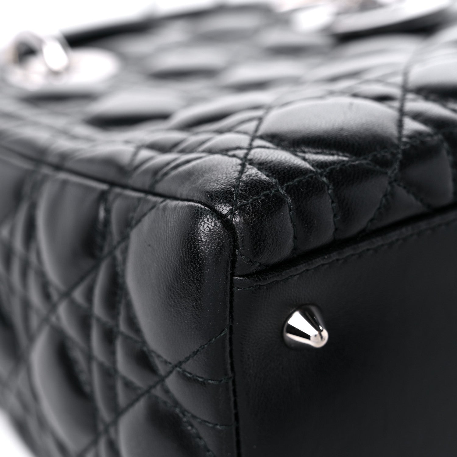 Christian Dior Lambskin Cannage Medium Lady Dior Black 8 of 13