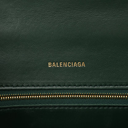 Balenciaga Shiny Calfskin Crocodile Embossed Small Hourglass Top Handle Bag Forest Green 6 of 12