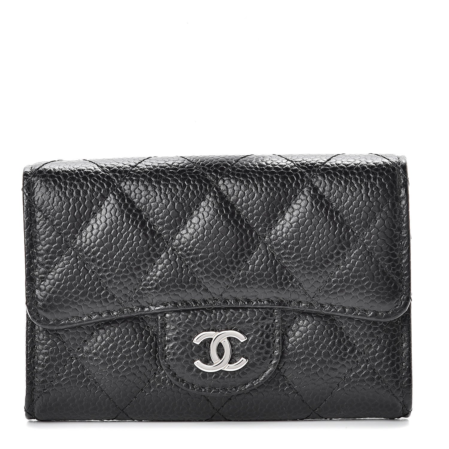 Chanel Caviar Quilted Flap Card Holder Black 1 of 10