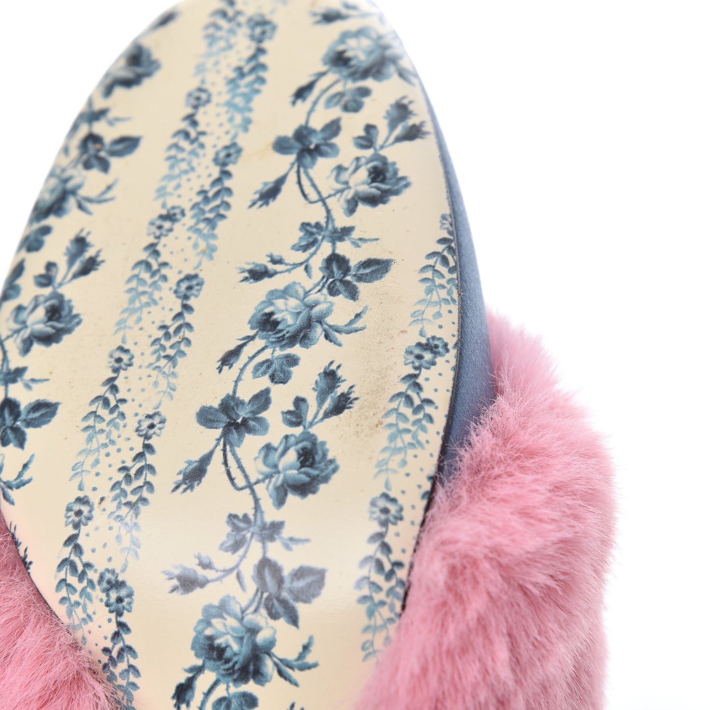 Faux Fur Silk Satin Crystal Candy Mules 38 Rosa Carta Zucchero