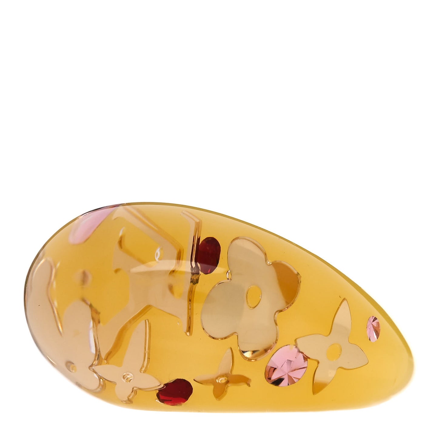 Resin Swarovski Crystal Inclusion Ring L 56 7.5 Yellow